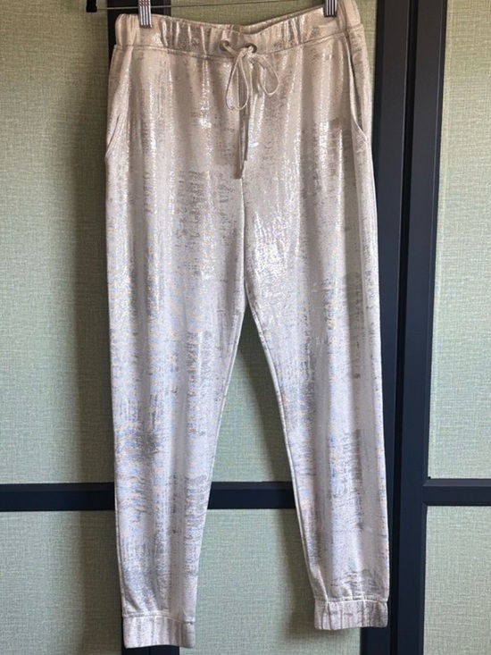 Oober Swank Pants - Oober Swank Silky White Metallic Drawstring Jogger Pants, NWOT, Size M
